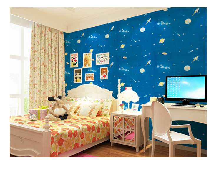 Combo 5m Decal Giấy Dán Tường Vũ Trụ Xanh