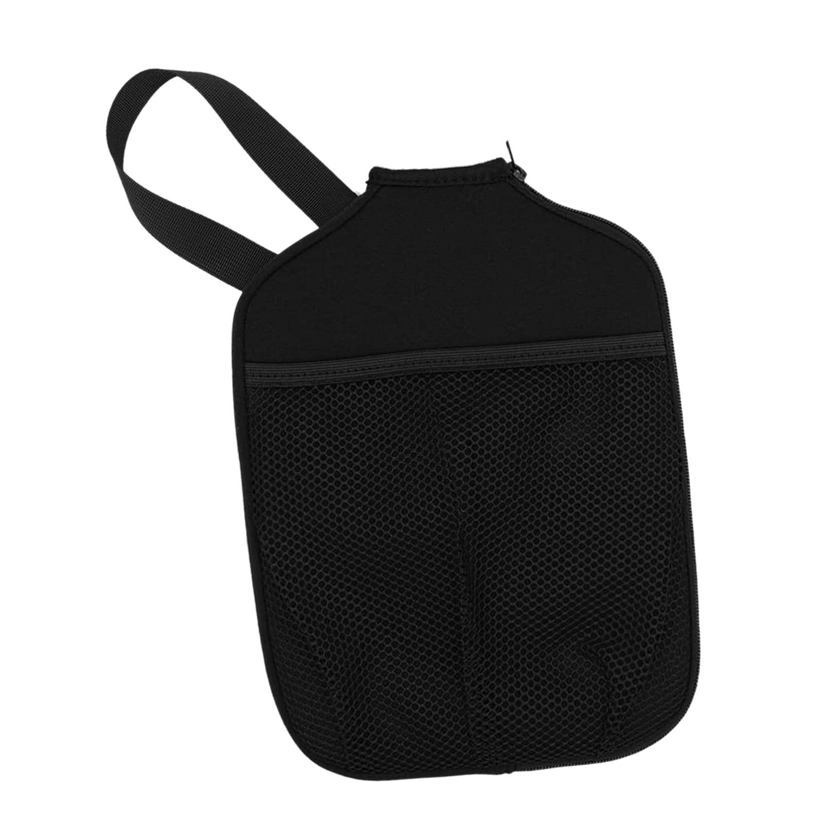 Neoprene Pickleball Paddle Covers Case Premium Zipper Ball Holder Waterproof with Pocket and Handle Strap for Youth Sports Practice Training