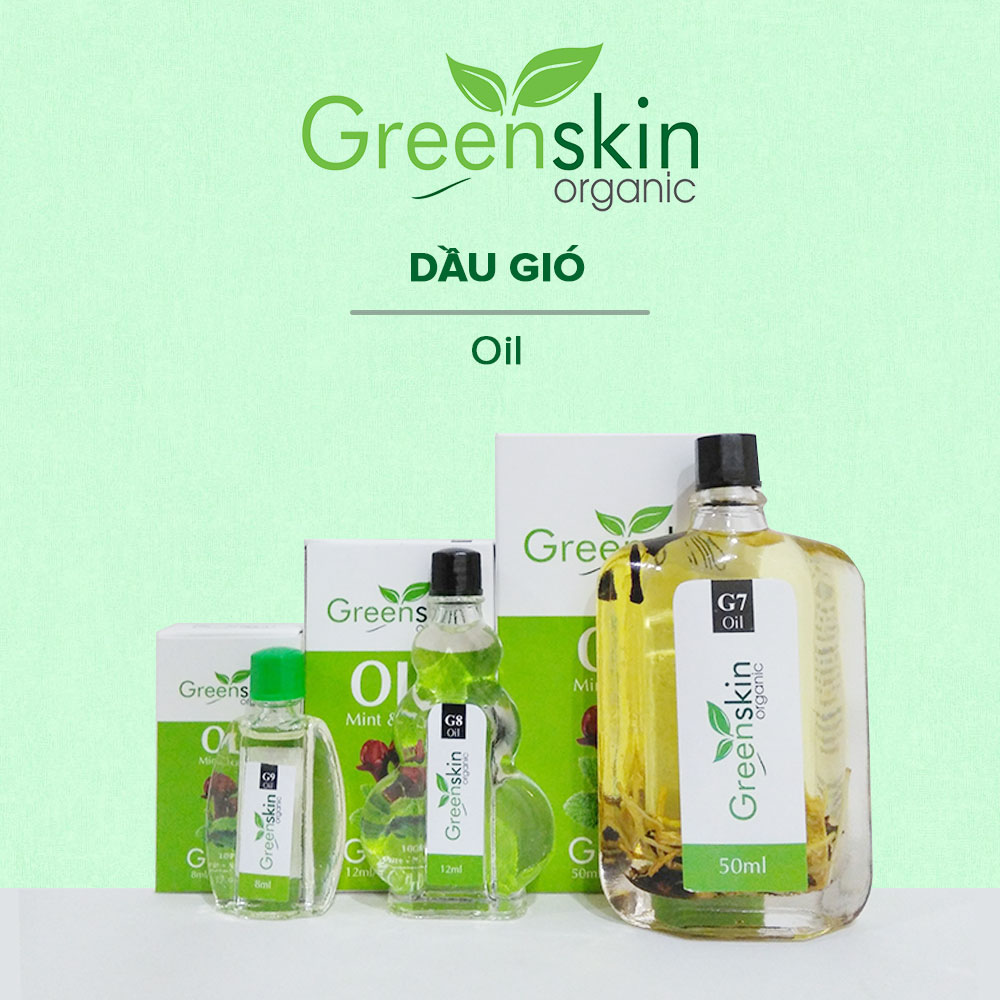 Dầu Gió Thảo Mộc Greenskin Green Herb Oil G8 - Tăng Cường Hệ Miễn Dịch, Hỗ Trợ Trị Ho, Nhứt Đầu, Giảm Căng Thẳng - 12ml - Tom