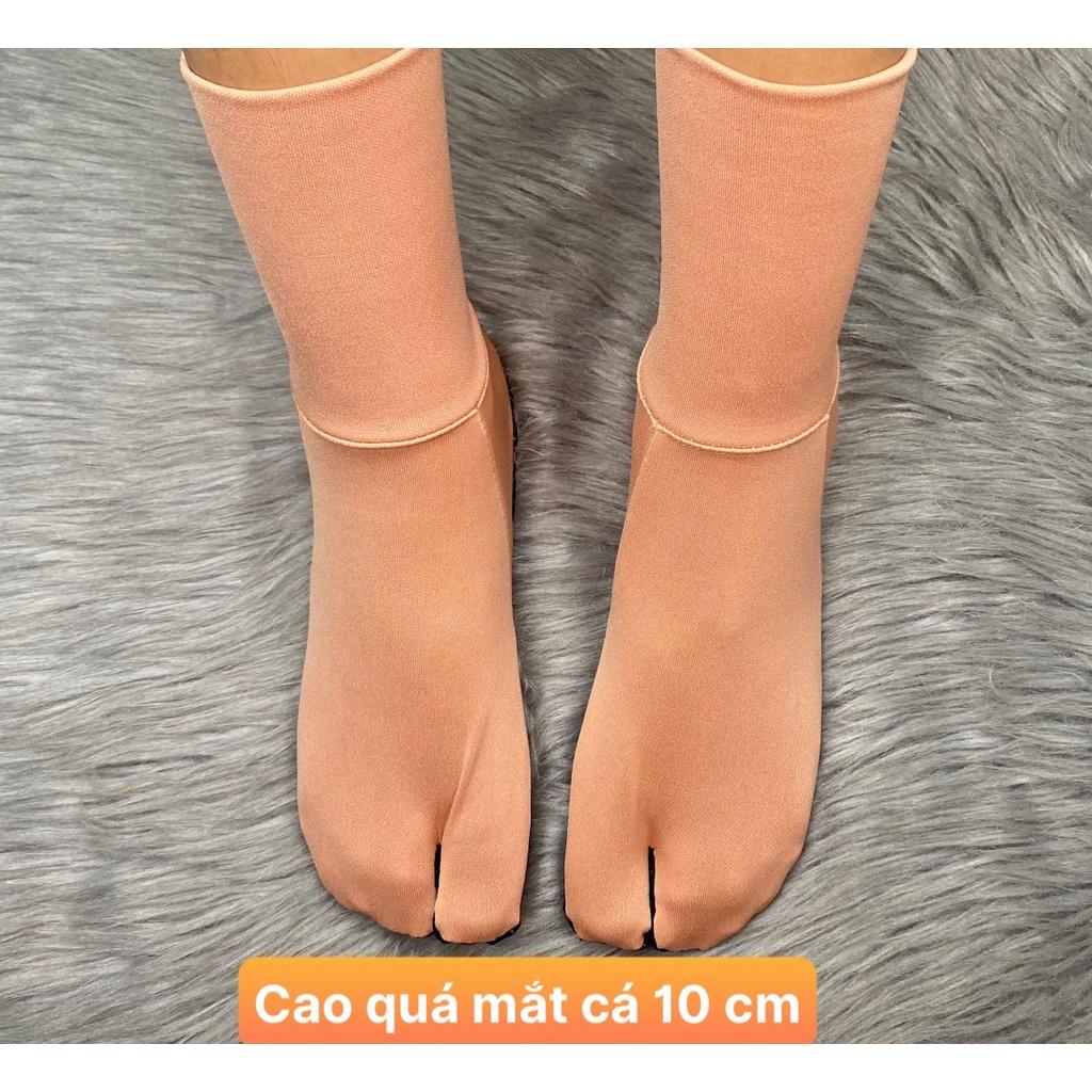 Combo 5 đôi vớ nữ , tất nữ , hài vải cổ cao ôm qua mắt cá 5cm và loại cao 10cm ,xỏ ngón thun co giãn tốt ,lót đế
