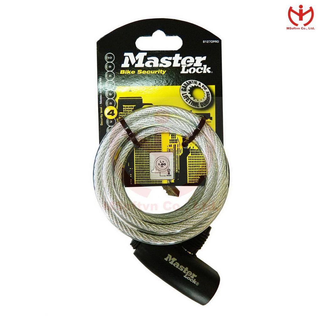 Khóa xe đạp Master Lock 8127 EURDPRO dây cáp thép dài 1.8m x 8mm dùng chìa - MSOFT