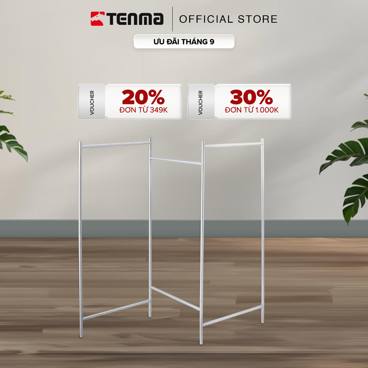 Giá Phơi Quần Áo Tiện Lợi Bằng Thép Không Gỉ TENMA, PSI-02