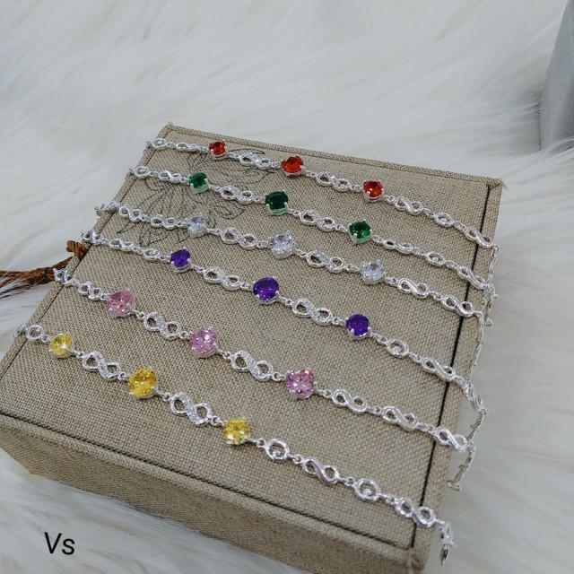 Lắc tay bạc ta số 8 đủ màu theo mệnh -