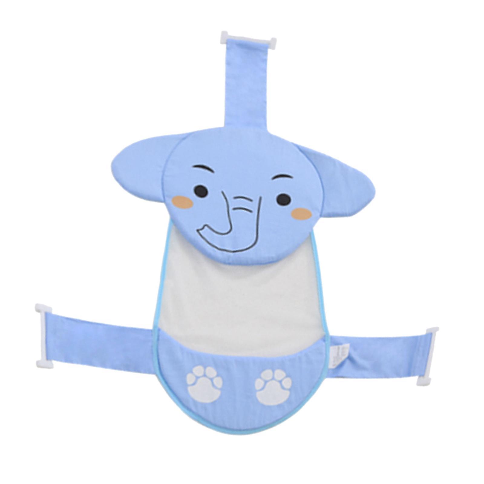 Cute Elephant Baby Bath Pad Infant Bath Support Seat for 0-12M Baby Infant Blue