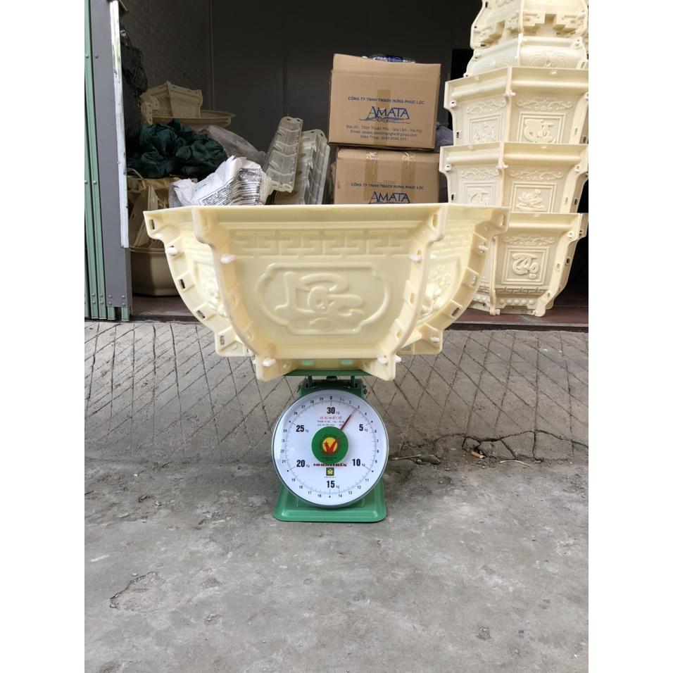 Khuôn chậu lục giác 55 Abs dáng bầu mẫu cây tùng ghép PHÚC LỘC THỌ