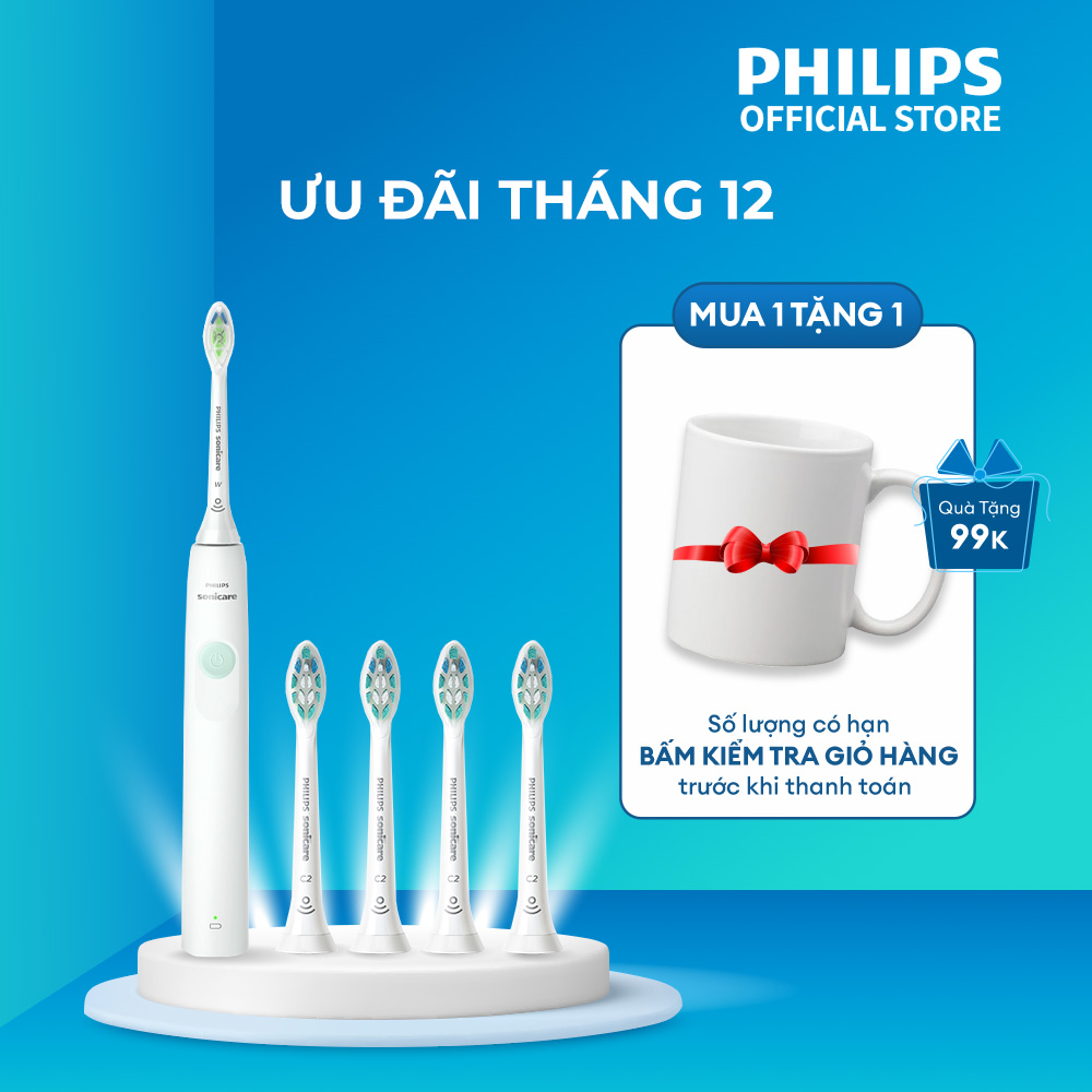 Bàn chải điện Philips Sonicare HX3641/41 + 4 đầu thay thế HX9024/67 bảo hành 2 năm