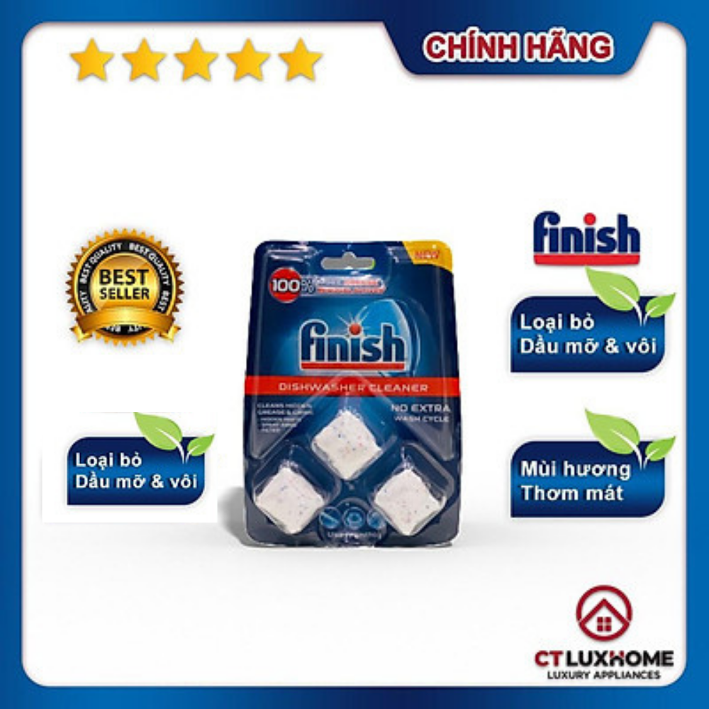 Viên vệ sinh máy rửa bát Finish vỉ 3 viên - Chính hãng