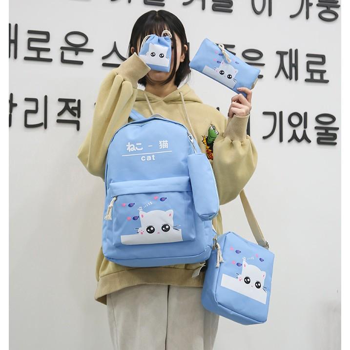 BỘ 5 MÓN BALO MÈO CUTE - HÀNG NHẬP CAO CẤP