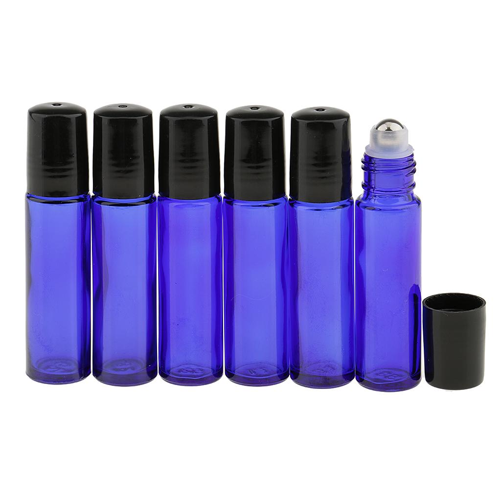 6 Miếng 10ml Thủy Tinh Rỗng Cuộn Trên Chai Cho Nước Hoa Thiết Yếu