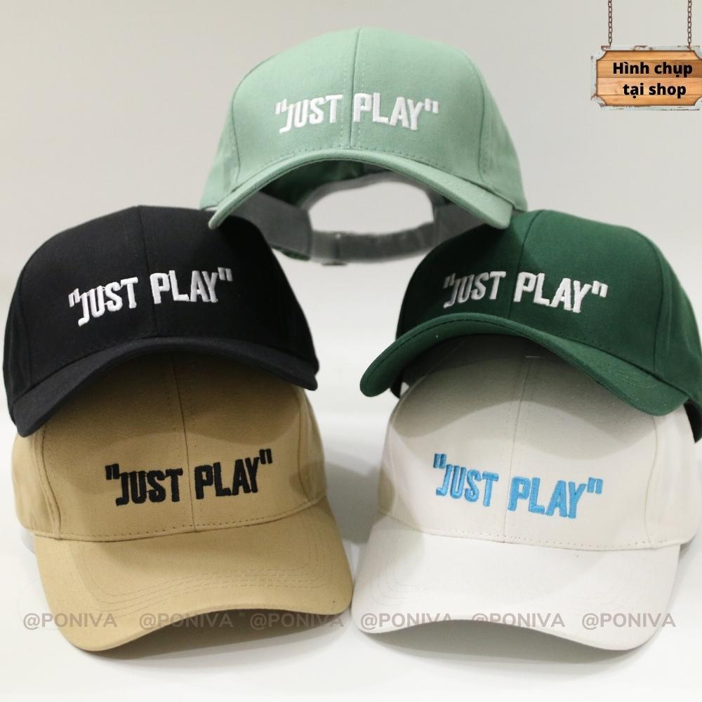 Mũ Lưỡi Trai ️ Nón Kết Thêu Chữ &quot;JUST PLAY&quot; Cực Hot Chất Kaki Cao Cấp Form Unisex Mẫu Hot Trend 2022