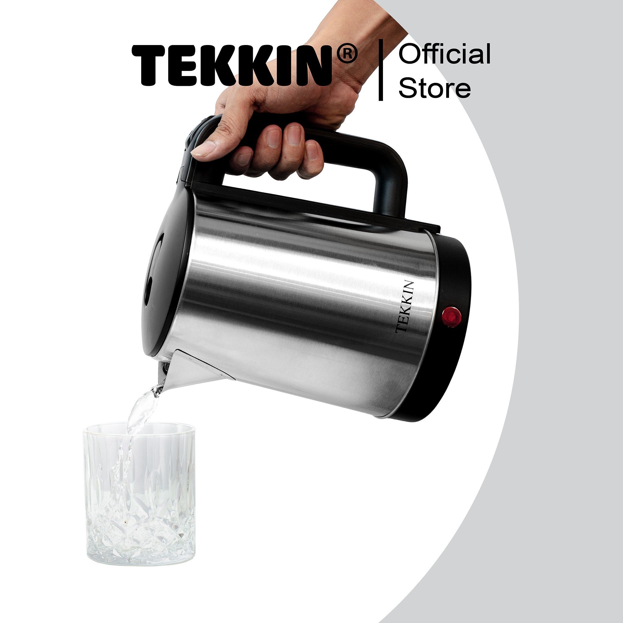 Ấm siêu tốc inox tự ngắt TEKKIN TI-2848 dung tích lớn 2.3L (dung tích sử dụng 1.8L) 1500W bảo hành 12 tháng - hàng nhập khẩu