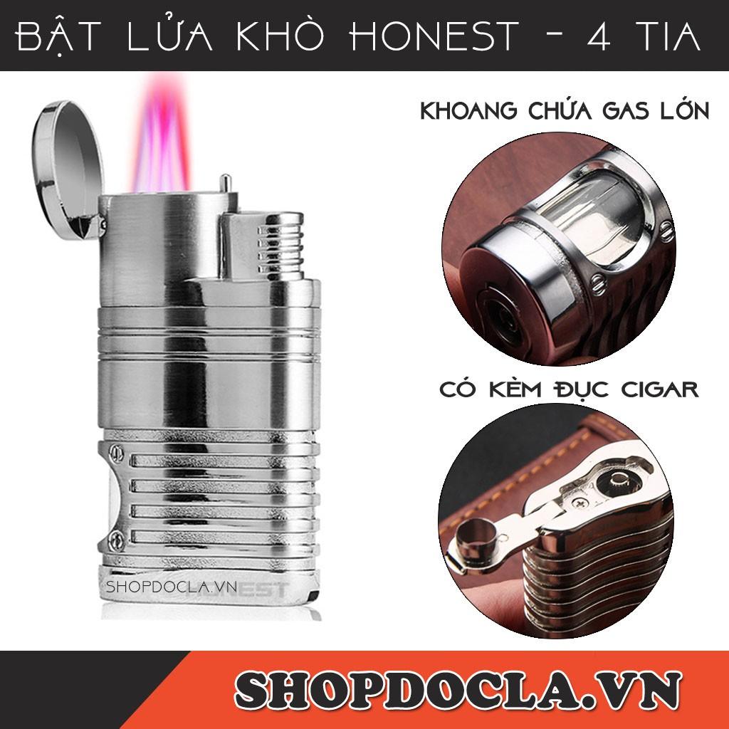 (Video reviw)BẬT LỬA KHÒ HONEST 4 TIA 345-1 CÓ KÈM ĐỤC