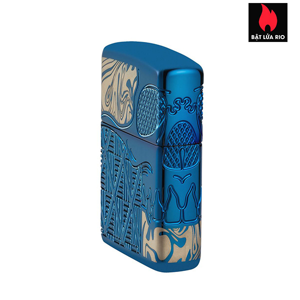 Bật Lửa Zippo 49705 – Zippo Skull Design Armor High Polish Blue