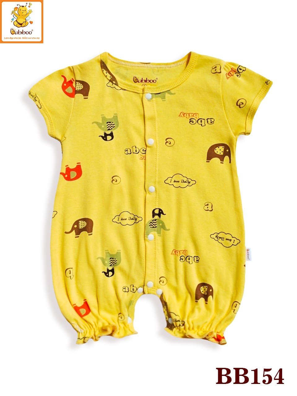 Bodysuit bé gái Babibo áo liền quần cho bé vải Cotton bozip, co dãn , thấm hút BB154