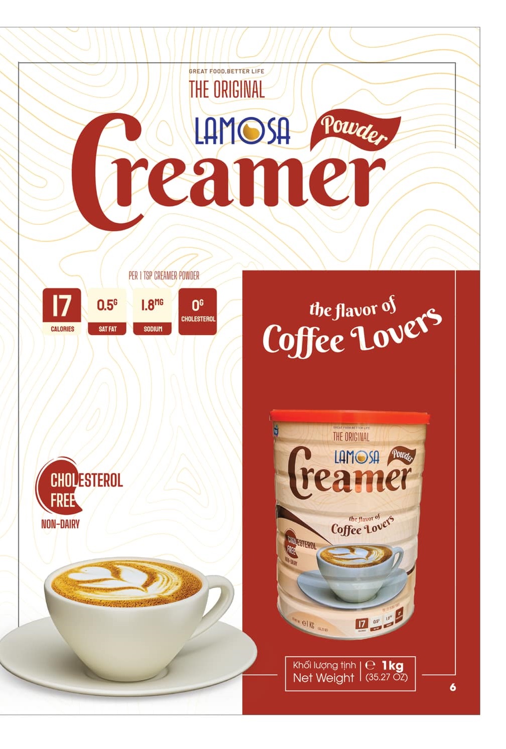 Bột Kem Pha Cà Phê Lamosa Creamer lon 1kg