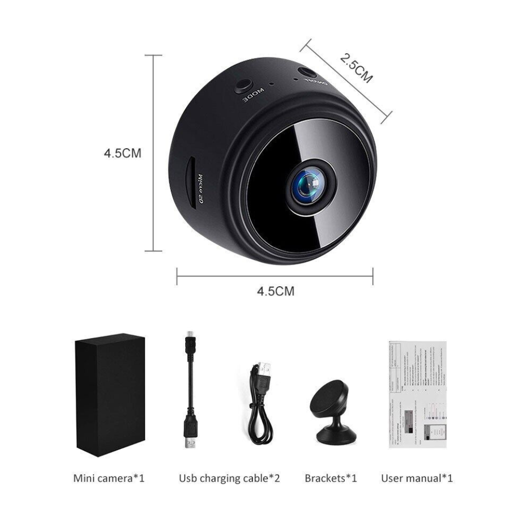 Camera Giám Sát Chống Trộm, Camera Wifi Mini Không Dây A9, Độ Phân Giải 720P, App Xem Từ Xa - HÀNG CHÍNH HÃNG MINIIN