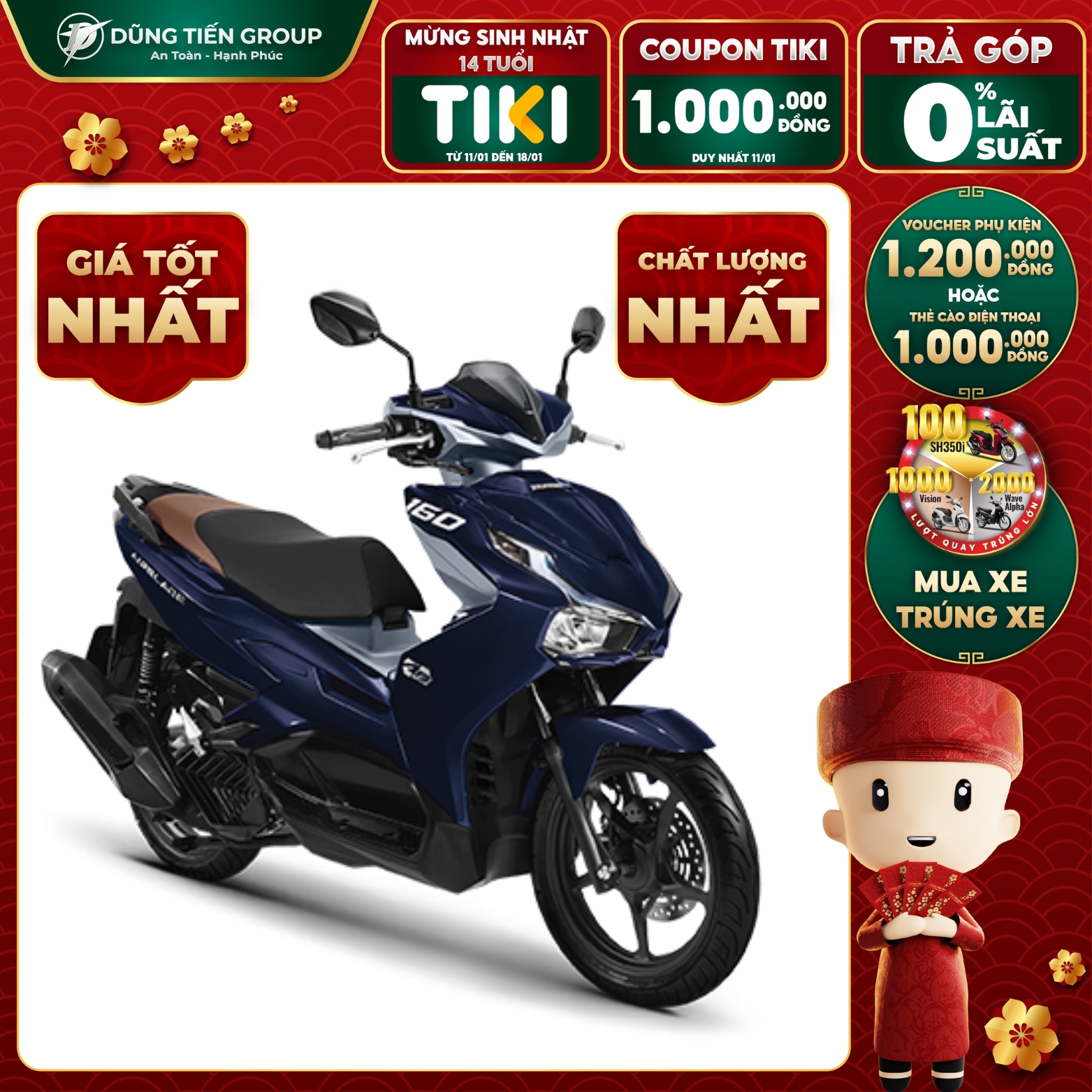 Xe Máy Honda AirBlade 160 Phiên Bản Tiêu Chuẩn 2023