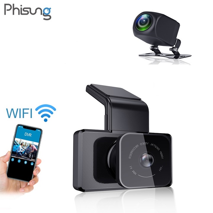 Camera hành trình ô tô Phisung K10 tích hợp camera sau Wifi GPS - HÀNG CHÍNH HÃNG