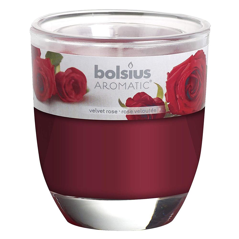 Ly nến thơm tinh dầu Bolsius Velvet Rose 105g QT024342 - hoa hồng nhung, Nến thơm khử mùi, nến trang trí, thơm phòng, thư giãn, khử mùi