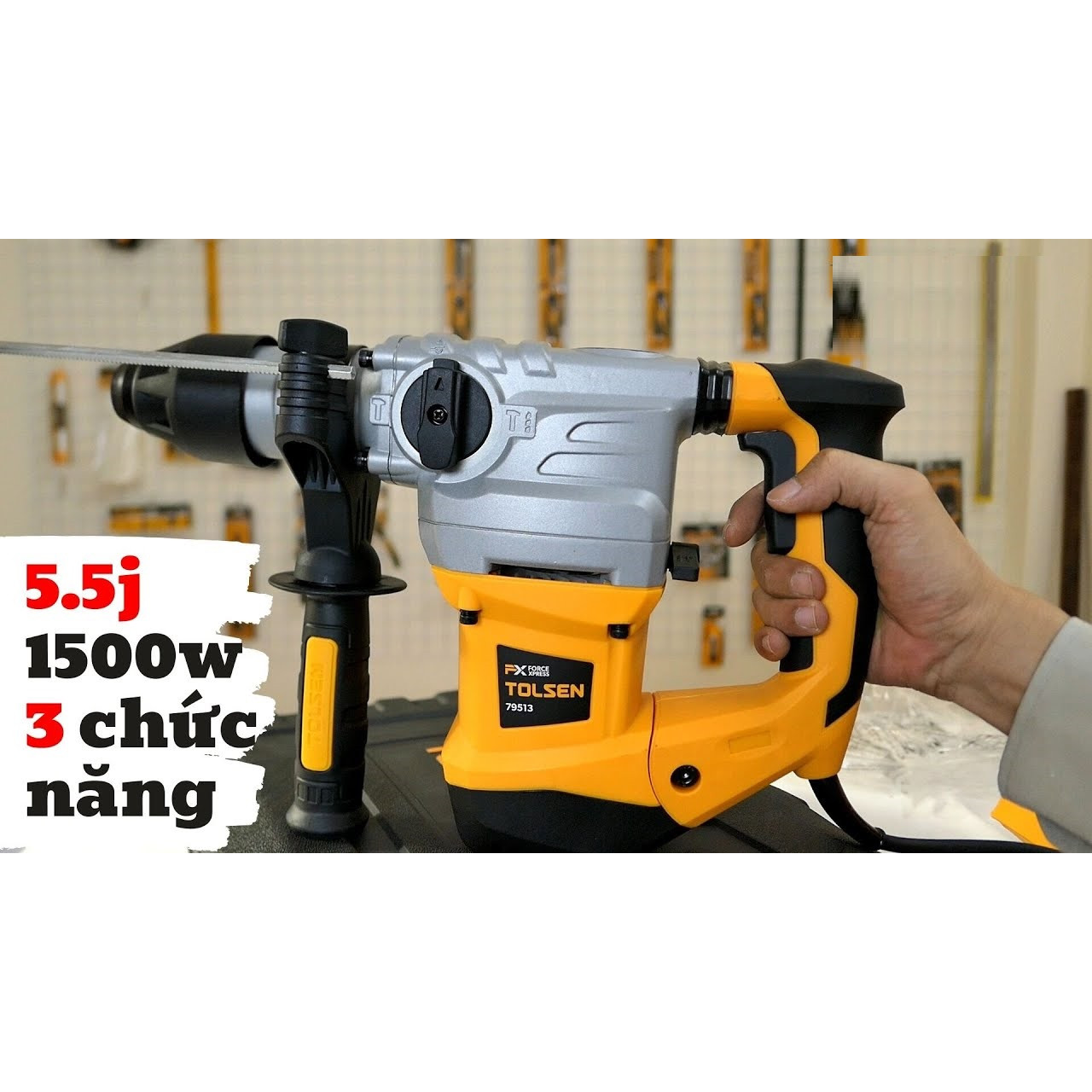 Máy khoan bê tông 3 chức năng Tolsen 79513 - Hàng chính hãng