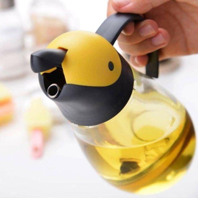 Bình Rót Dầu Nắp Mở Tự Động Tiện Lợi Bằng Thủy Tinh Cao Cấp Dung Tích 550ml CKO201