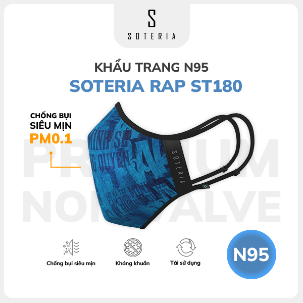Khẩu trang thời trang Soteria Rap - N95 lọc 99% bụi mịn 0.1 micro