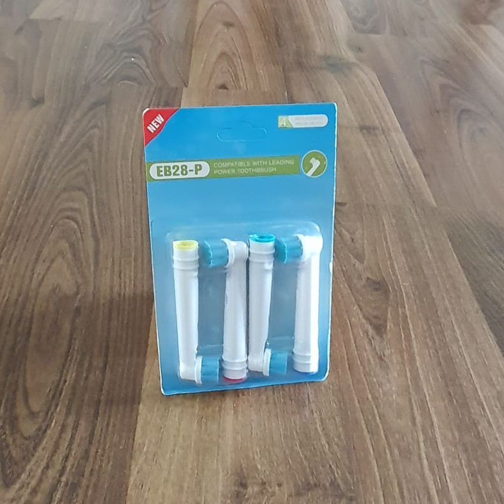 Cho máy Oral B Braun, bộ 4 Đầu Bàn Chải đánh răng điện thay thế MIHOCO EB28-P New Sensitive, làm sạch cao răng, cho nướu nhạy cảm