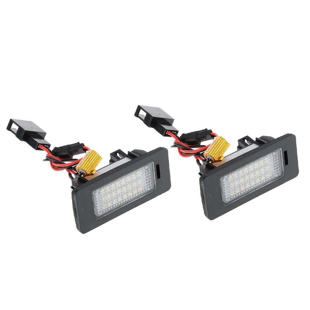 2 Piece LED White Number License Plate Light for VW Golf Plus Jetta Passat