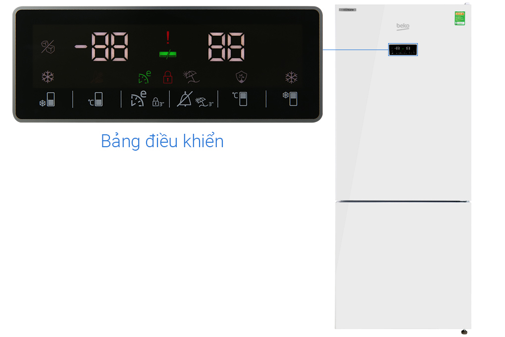 Tủ lạnh Beko Inverter 396 lít RCNT415E50VZGW - HÀNG CHÍNH HÃNG - CHỈ GIAO HCM