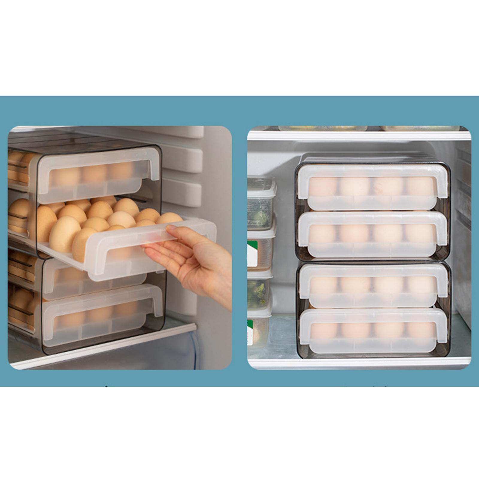 Eggs Holder, Eggs Container Reusable Egg Organizer Bins Eggs Tray Bins Eggs Storage Box, for Kitchen Countertop Restaurant Fridge Cabinet