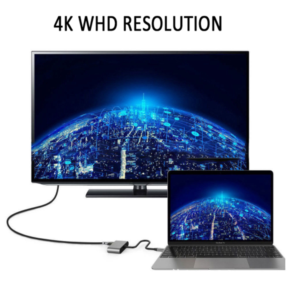 Bộ Chuyển Đổi Sang HDMI 4k USB C VGA, USB 3.1 Type C Sang VGA HDMI nhỏ gọn tiện lợi - Hàng chính hãng