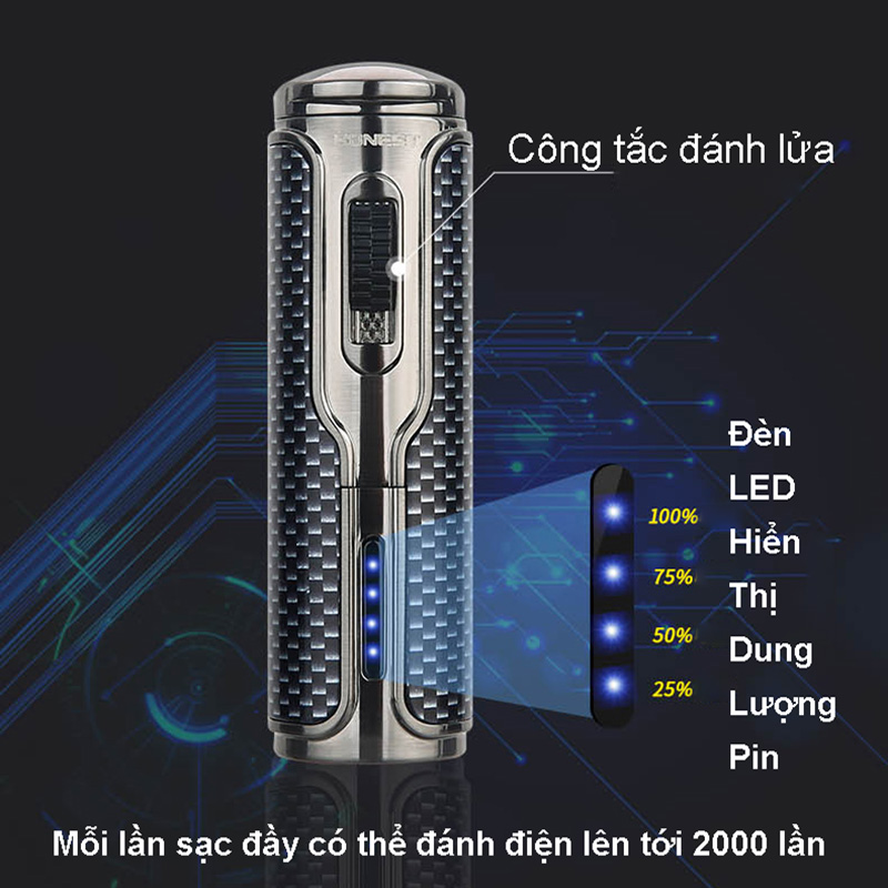 Hột Quẹt Bật Lửa Gas Honest BCZ-792 Lửa Khè 3 Tia Cực Mạnh Tích Hợp Gác Và Đục XÌ Ga Tiện Lợi- Nhiều Màu