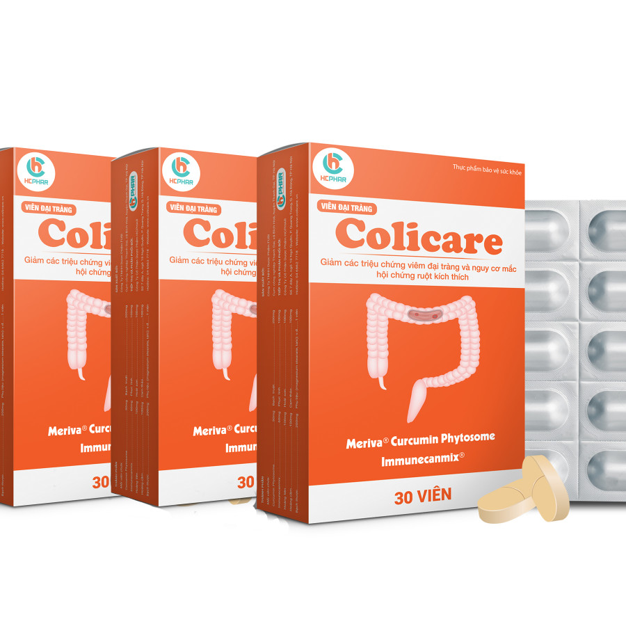 Thực Phẩm Bảo Vệ Sức Khỏe Viên Đại Tràng Colicare - Hỗ Trợ Giảm Viêm Loét Đại Tràng, Hội Chứng Ruột Kích Thích, Đại Tràng Co Thắt - 3 Hộp