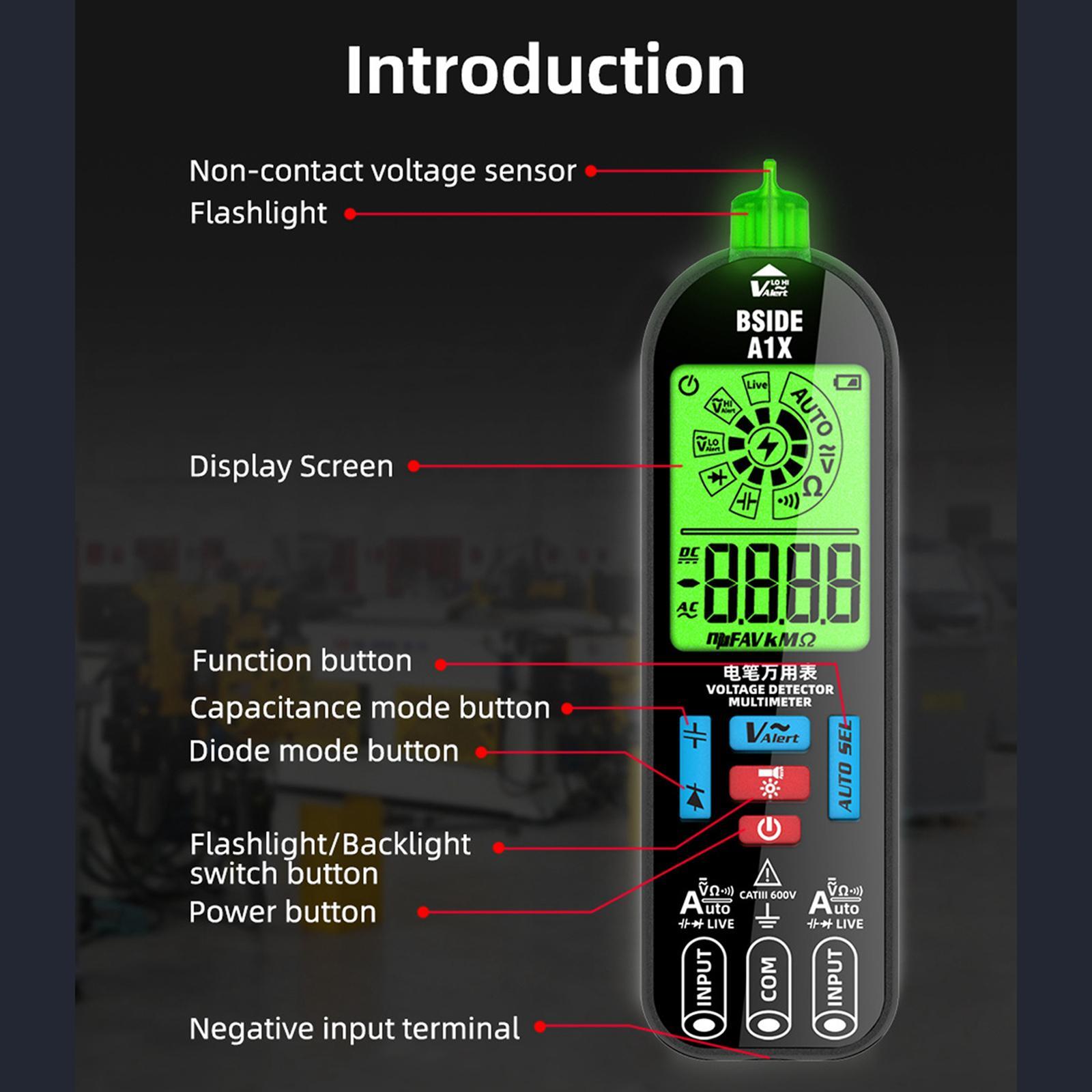 Smart Digital Multimeter Tester Voltageage Meter Accurately Handheld Electrical Multimeter DC Voltmeter for Home Use
