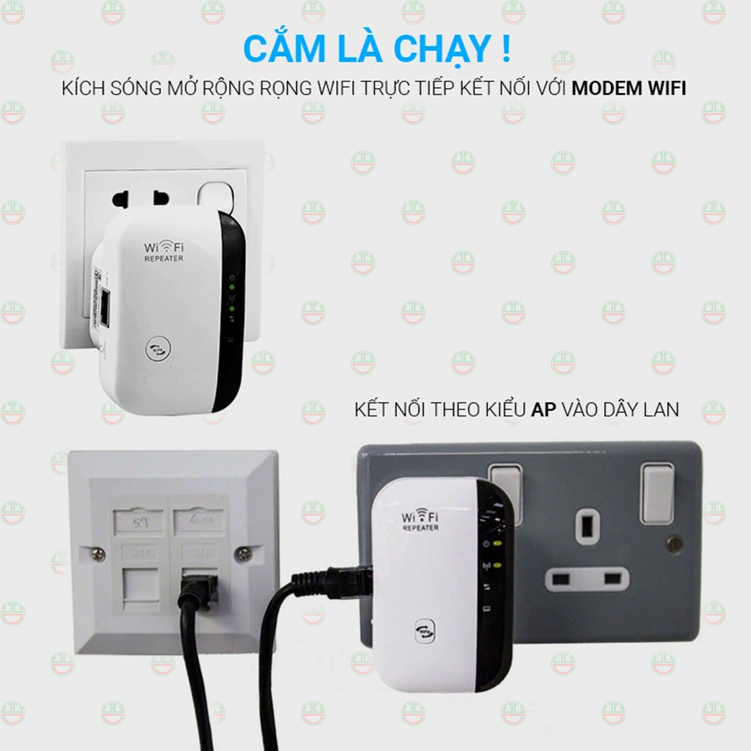Kích Sóng Wifi Mạnh Mẽ KhoNCC Hàng Chính Hãng Tăng Cường Khoảng Cách - Chuẩn N 300Mbps - Phủ Nhà Nhiều Tầng - Hàng Quán Ăn Cafe Sân Vườn
