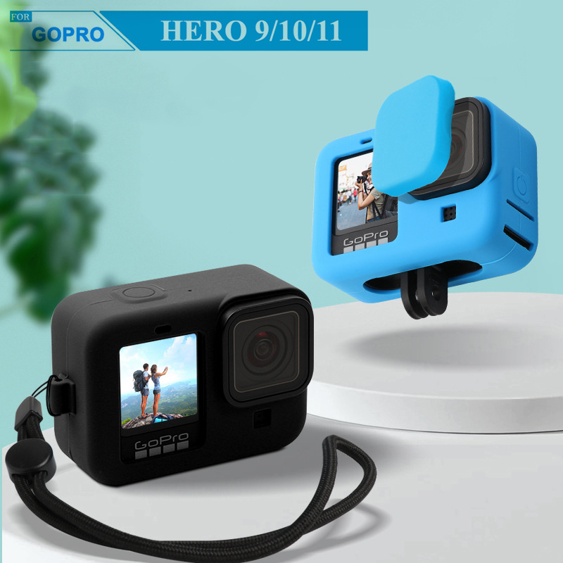 Vỏ silicon kèm nắp che cho GoPro Hero 9, GoPro Hero 10, GoPro Hero 11