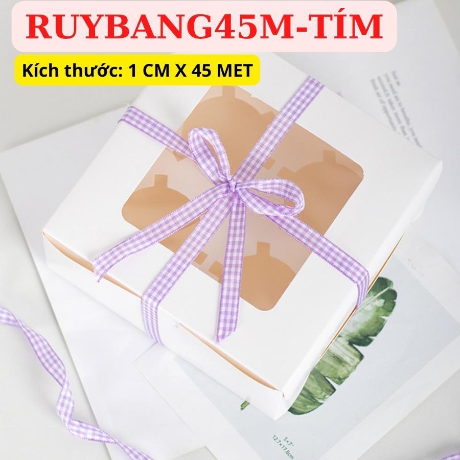 Ruy Băng Caro Trang Trí Hộp Quà Bánh Phụ Kiện Tóc May Mặc Handmade RỘNG 45 CM CUỘN 1 MÉT – RUYBANG45M