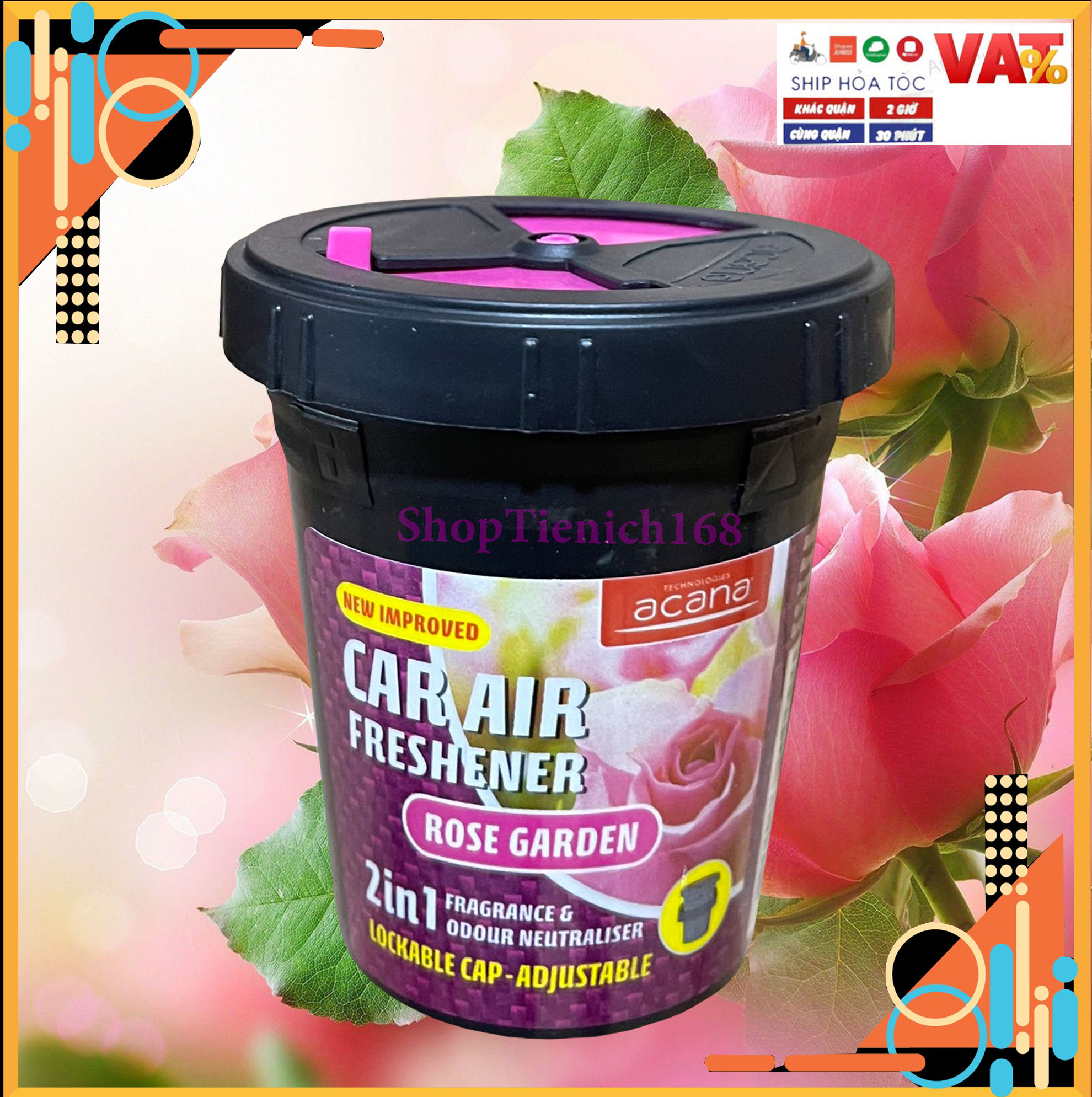 Sáp thơm ôtô thiên nhiên Acana 130g (hương hoa hồng)
