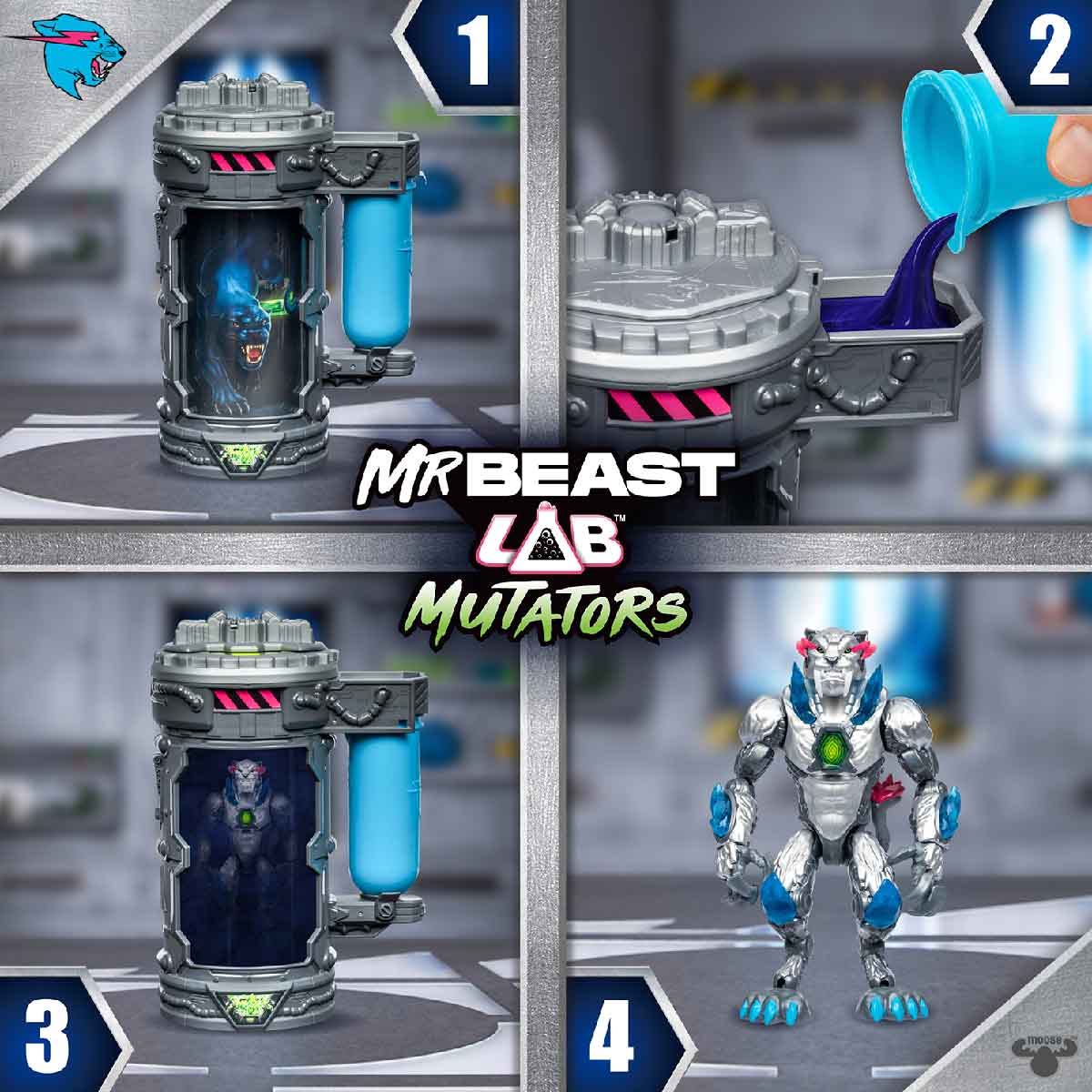 Đồ Chơi Buồng Đột Biến Quái Thú Báo Ánh Kim MRBEAST LAB 24718