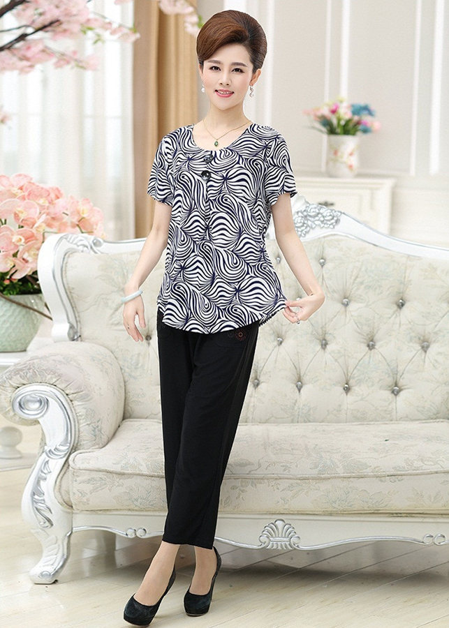 Bộ Đồ Mặc Nhà Nữ Cho Người Trung Niên, Người Lớn Tuổi NG18