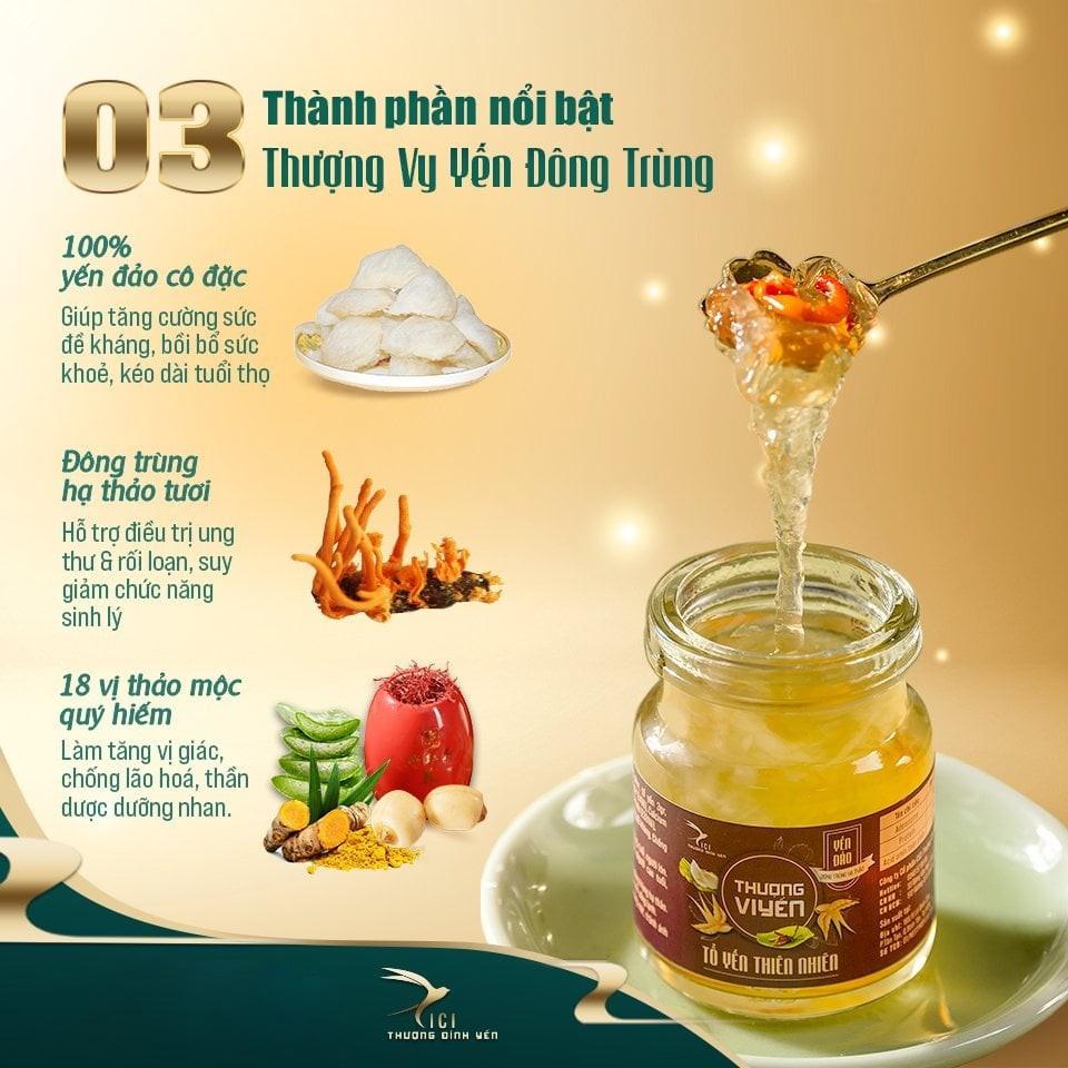 Tổ Yến Chưng Sẵn CICI THƯỢNG ĐỈNH YẾN Thượng Vy Yến Đông Trùng Hạ Thảo, Nhân Sâm Tăng Cường Miễn Dịch Hộp 1 Hũ x 70ml
