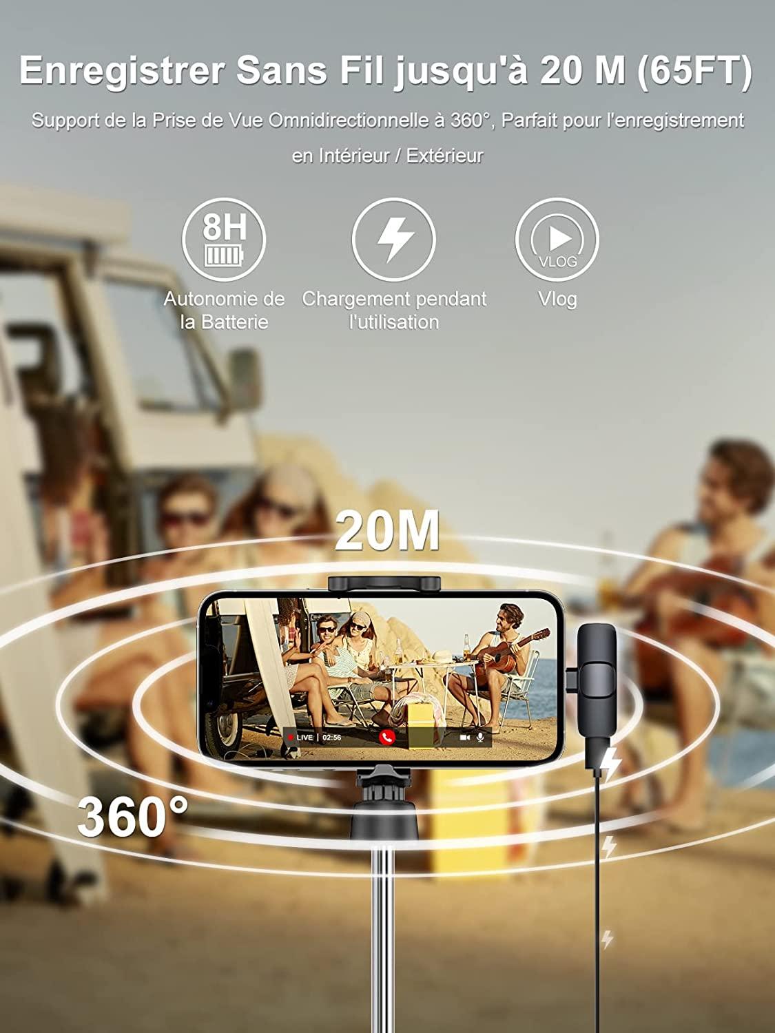 Micrô không dây USB, Micrô Lavalier không dây 2.4GHz , với 1 bộ phát / 1 bộ thu cho không dây-ve áo-micrô-điện thoại thông minh