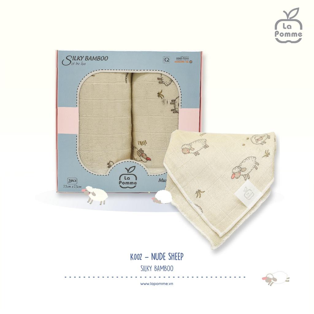 K002 Set 2 Khăn đa năng sợi tre lụa (75x75) La Pomme