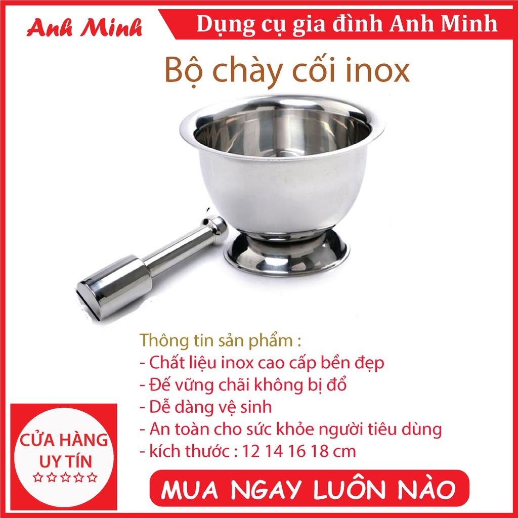 Bộ cối chày Inox không rỉ đủ cỡ an toàn cho người tiêu dùng