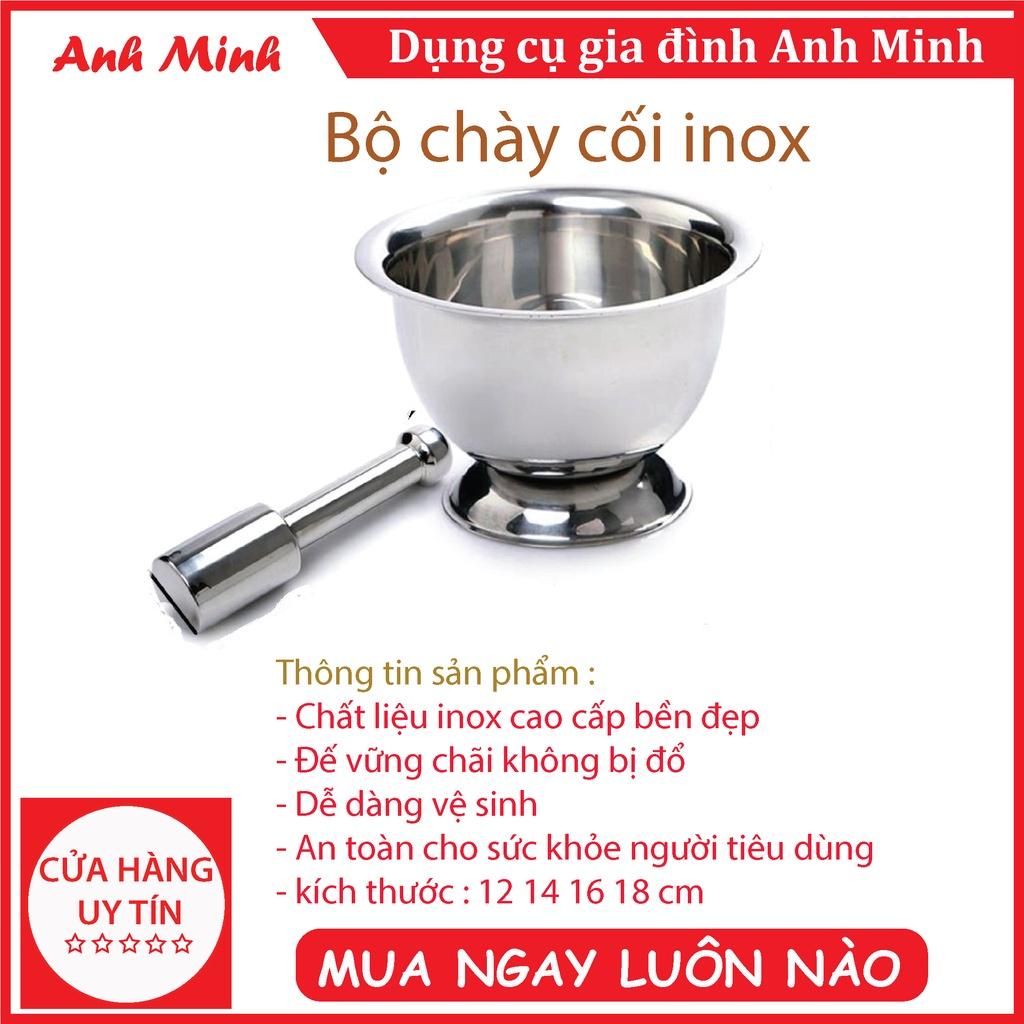 Bộ cối chày Inox không rỉ đủ cỡ an toàn cho người tiêu dùng