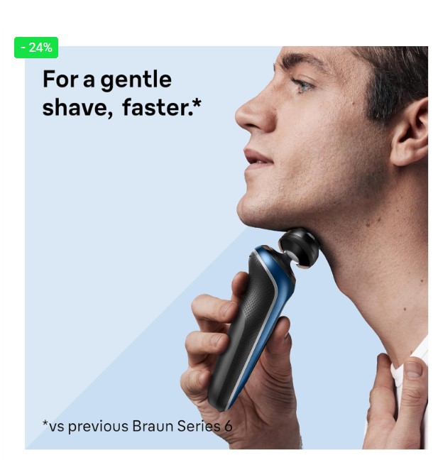 Máy Cạo Râu Braun Series 6, Máy Cạo Râu Khô Và Ướt, Nhập Đức, BH 12 Tháng