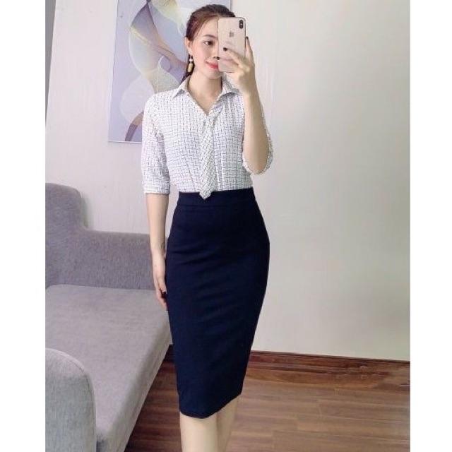 Chân Váy Bút Chì Xẻ Sau Dáng Dài 62cm Ôm Body Chân Váy Công Sở Cao Cấp