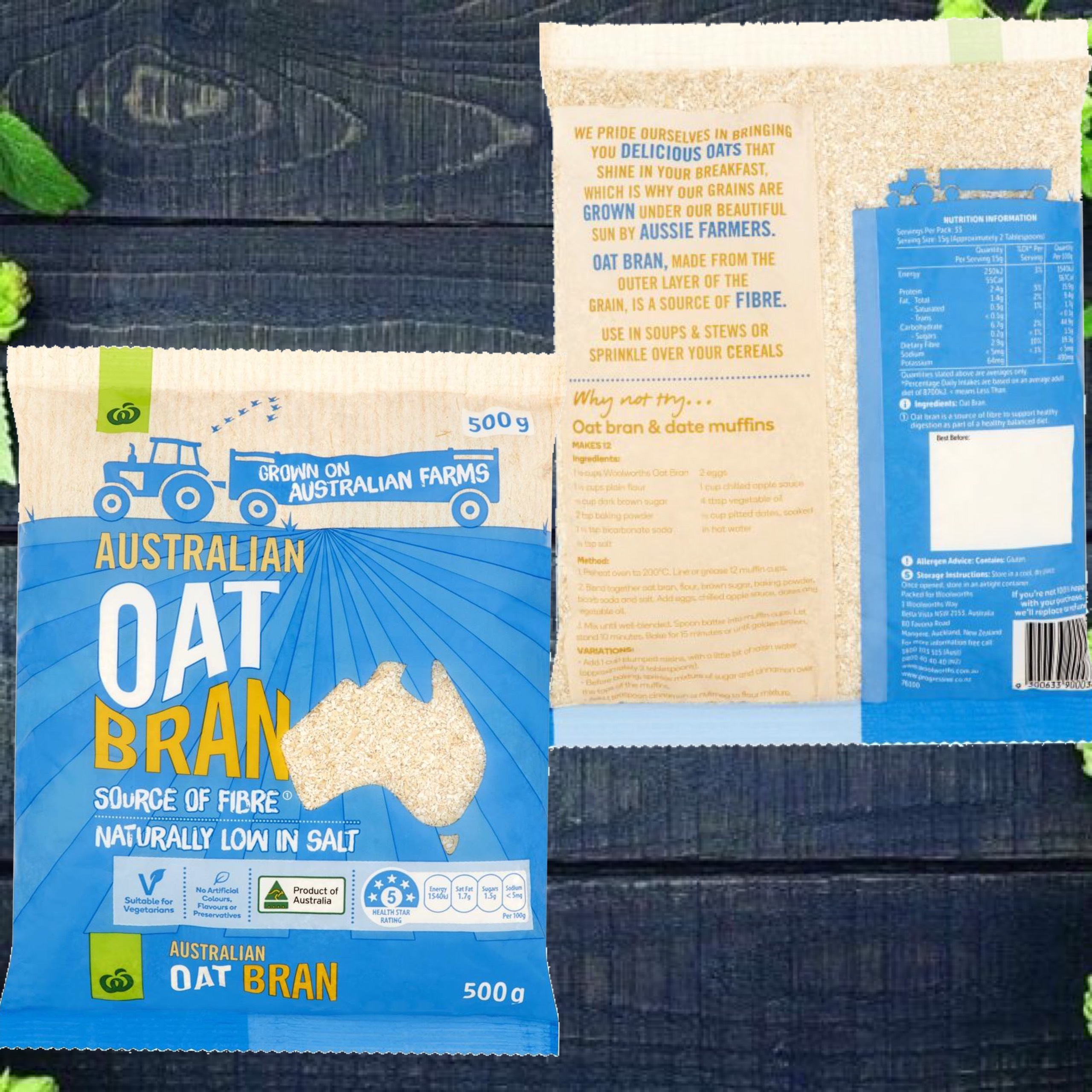 Yến Mạch Ăn Liền Woolworths Oat Bran - Phù Hợp Ăn kiêng, Giúp Giảm Cân, Giảm Cholesterol Trong Máu, Kiểm Soát Đường Máu, Tăng Cường Miễn Dịch - Bịch 500gr