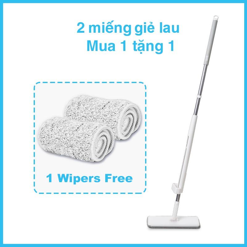 Cây lau nhà tự vắt phẳng sợi fiber xoay 360 độ thông minh lau sạch nhanh khô MyJae Đài Loan