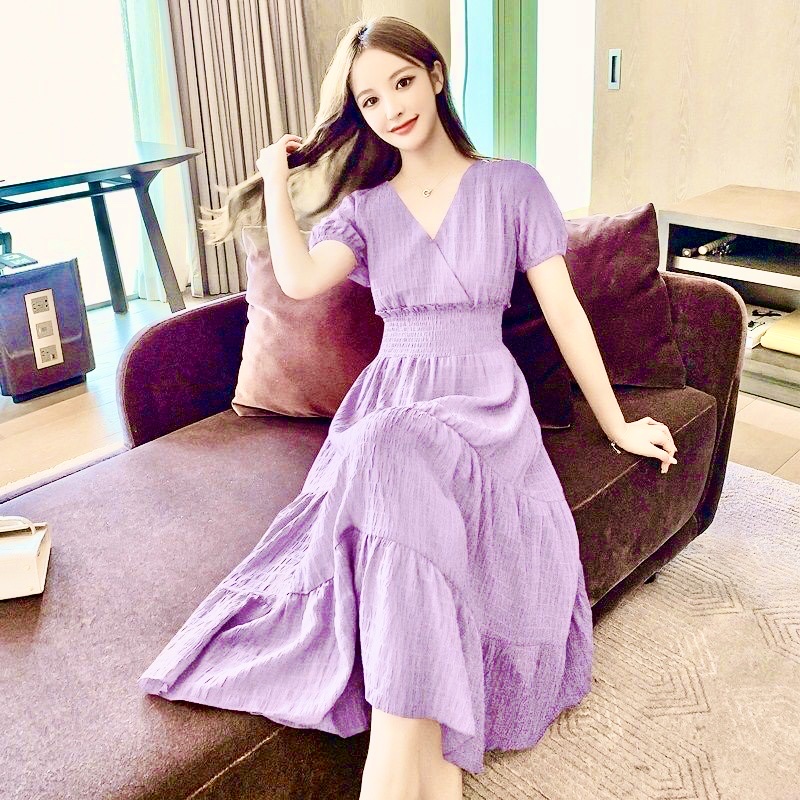 Đầm 3 tầng nhún eo thanh lịch D079 - Lady Fashion - Khánh Linh Style